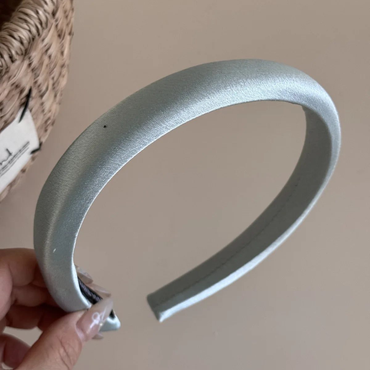Sea Salt Hair Hoop Seaside Blue Striped Polka Dot Twill Fabric Sponge Headband Pressure Hair Accessories Daily Wear Decoration Peaceful Pleasures Health and Wellness E