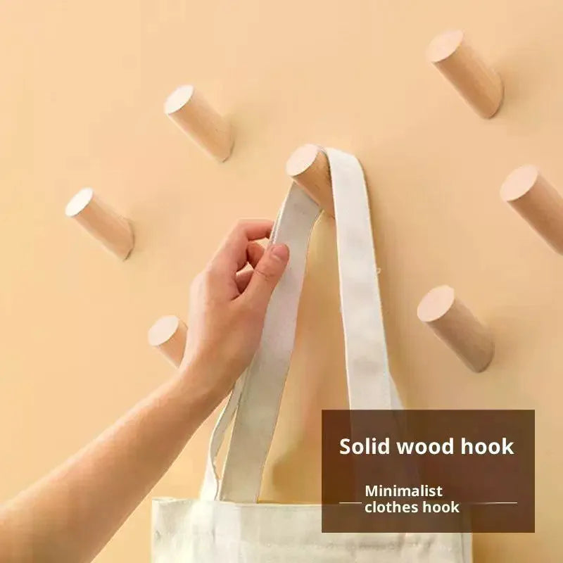 Wall Hanger Wood Hook Beech Holder Bathroom Key Coat Rack Kitchen Door Decorative Hook For Home Accessories Gadgets Organization Peaceful Pleasures Health and Wellness