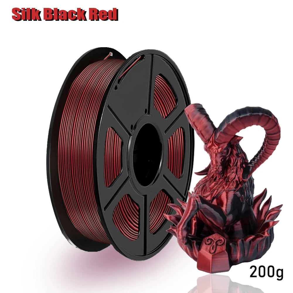 Silk PLA Filament Bundle 4×250g Dual Color Glossy 1.75mm