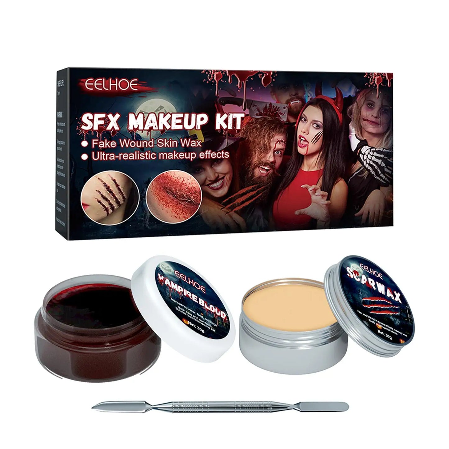 Halloween Scar Wax & Fake Blood Special Effects Makeup Kit