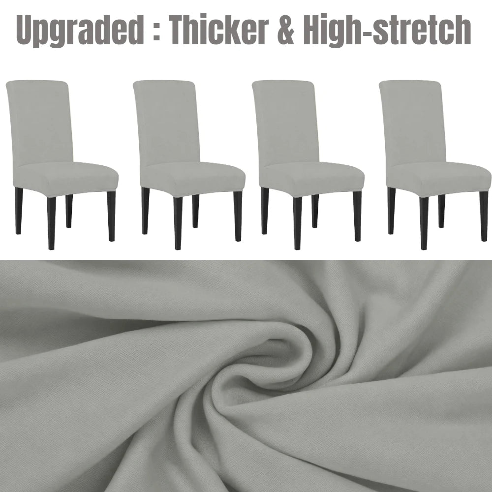 4-Pack Stretch Dining Chair Covers – Elastic Slipcovers Set