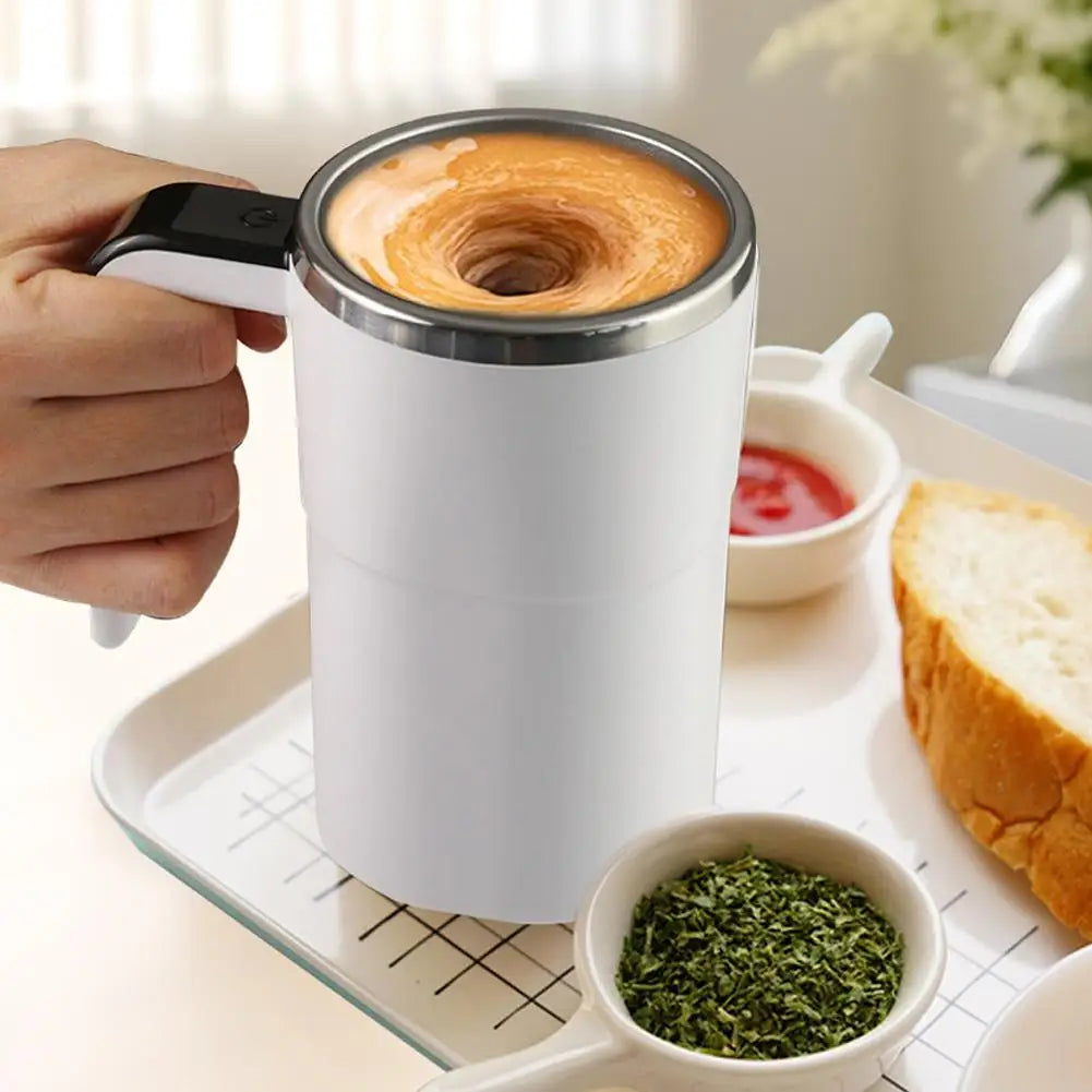 380ml Electric Self-Stirring Mug – USB Rechargeable Stainless Steel