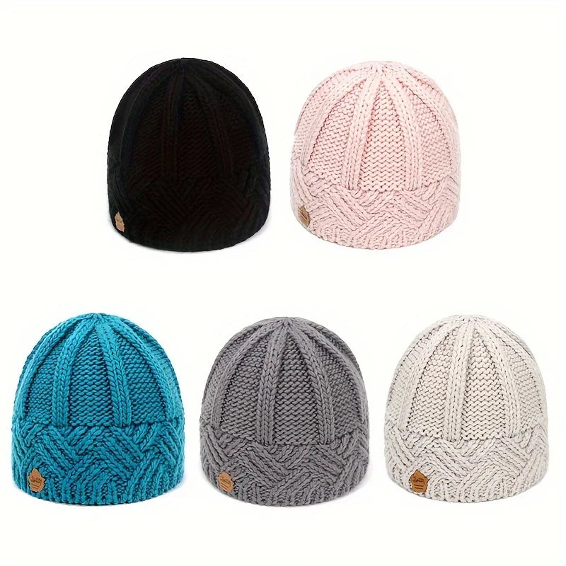 Women's 2026 Autumn Winter Beanie - Fashion Diamond Check Pattern, Soft Knitted Ski Cap, Vintage Warm Beanies Peaceful Pleasures Health and Wellness