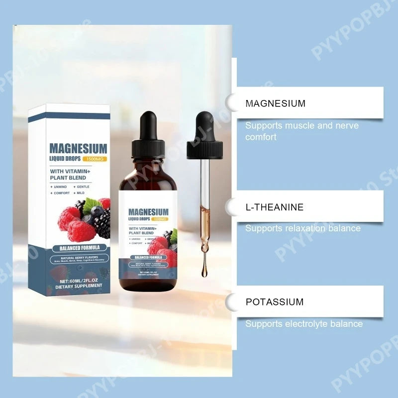 Magnesium Liquid Drops with B6, D3 & K2 | Daily Wellness Supplement
