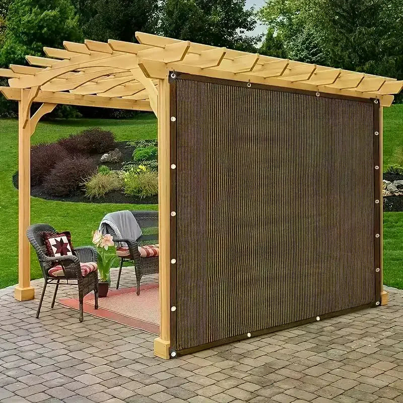 Coffee UV Sun Shade Sail – HDPE Net for Patio, Garden & Pool