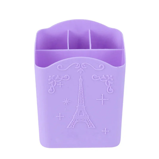 Portable Empty Plastic 4 Compartments Makeup Brush Holder, Nail Box Storage, Nail Pen Container, Random color Peaceful Pleasures Health and Wellness