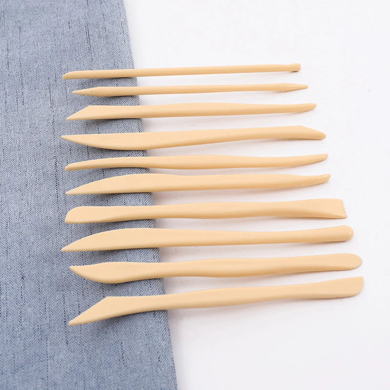 10 Pcs Clay Sculpture Tool Set Carving Diy Wooden /Plastic Pottery Knife Tools For Lovers Ceramice Art Craft Shaping Clay Strip Peaceful Pleasures Health and Wellness