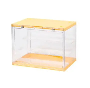 Blind Box Storage Display Rack, Bubble Mat Acrylic Doll Model Display Cabinet, Dustproof Doll Figurine Display Box Peaceful Pleasures Health and Wellness YELLOW