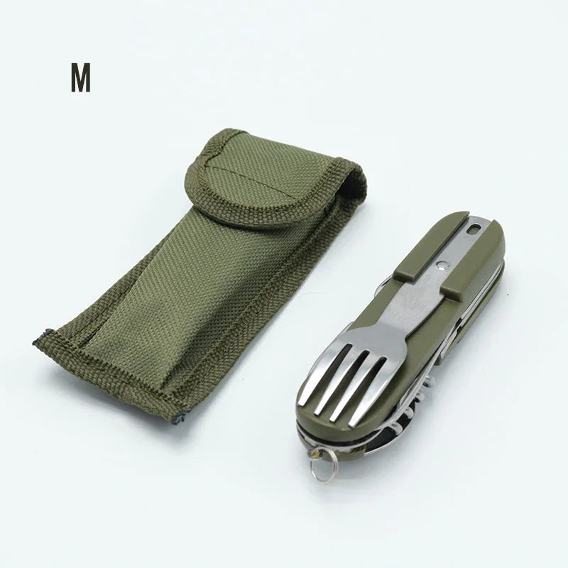 Portable Stainless Steel Camping Utensil Set – Fork Spoon Knife