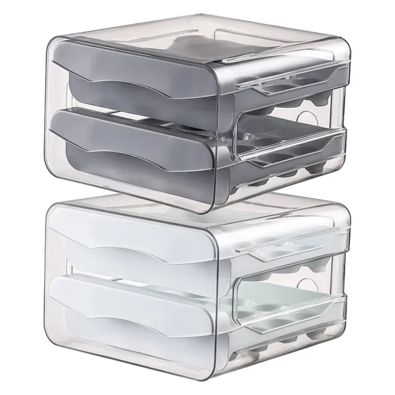 Double Layer Egg Storage Container | Fridge Organizer & Drawer