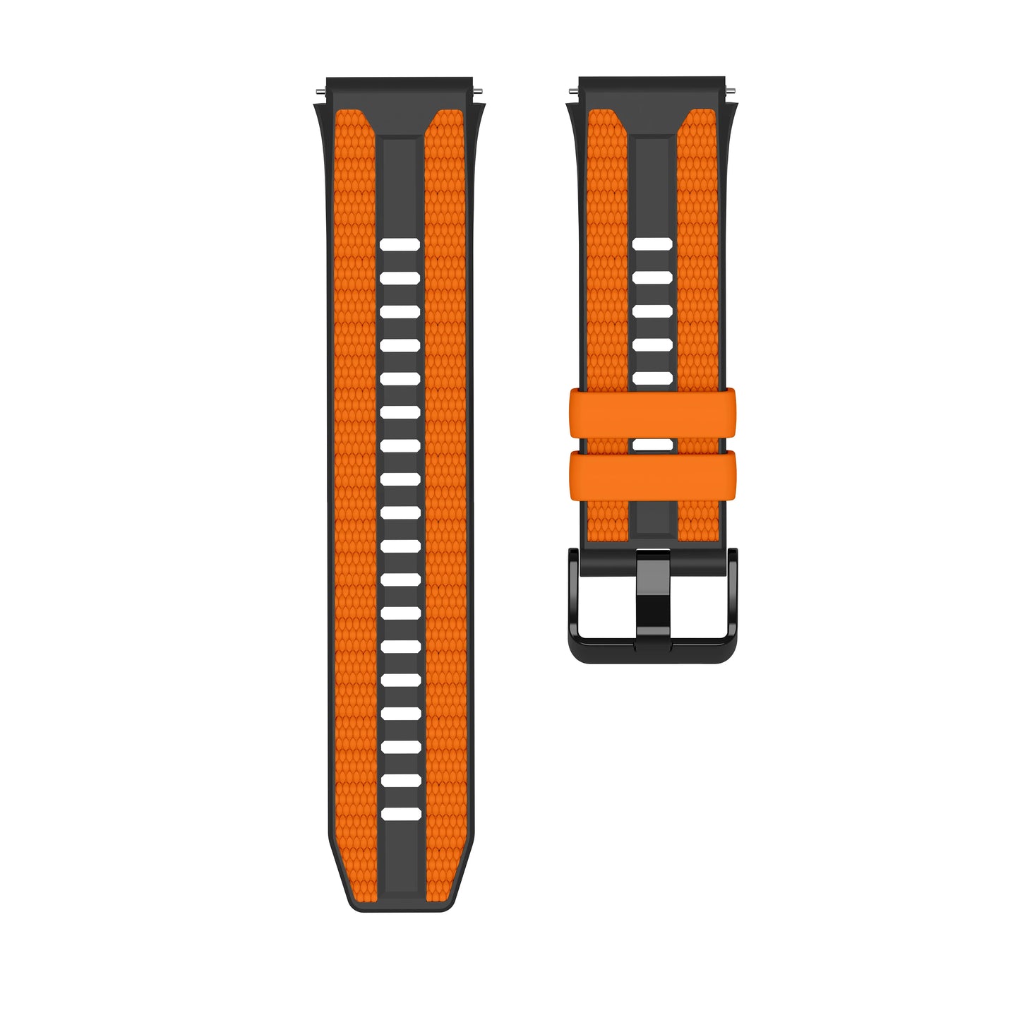 22mm Silicone Watch Band for Huawei Watch GT 6 5 4 3 2 Pro Peaceful Pleasures Health and Wellness Black Orange 22mm