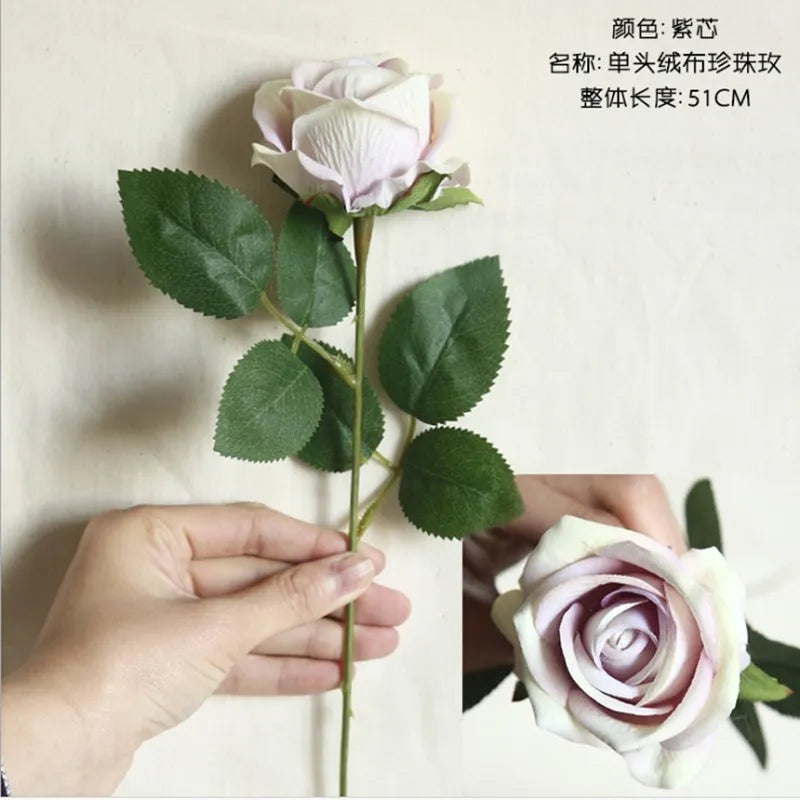 Silk Rose Artificial Flowers 2/4pcs – Wedding & Home Decor