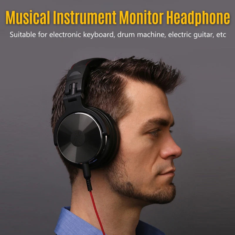 Professional Musical Instrument Monitor Headphones Wired Headset with 3.5mm & 6.5mm Audio Cables for Electrical Piano Guitar Peaceful Pleasures Health and Wellness