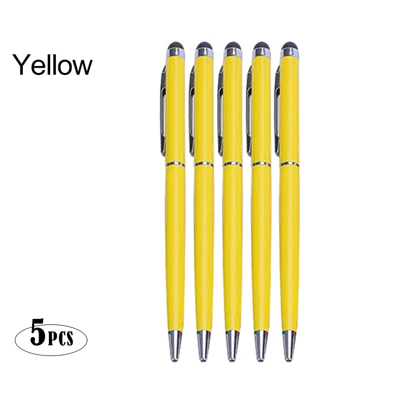 Metal Ballpoint Stylus Pen Touch Pen For Cell Phone Electrostatic Accessories Universal Tablet Pencil Android ipad Peaceful Pleasures Health and Wellness Yellow(5pcs)