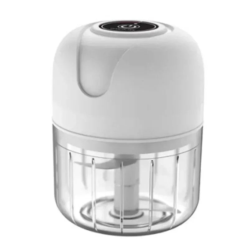 Mini Electric Garlic Grinder Masher 250mL USB Charging Durable Kitchen Blender for Vegetable Chili Meat Ginger Peaceful Pleasures Health and Wellness 250ml White