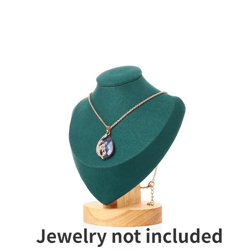 Model Bust Show Exhibitor Velvet Jewelry Display Necklace Pendants Mannequin Jewelry Stand Organizer 3 Colors Peaceful Pleasures Health and Wellness Green S