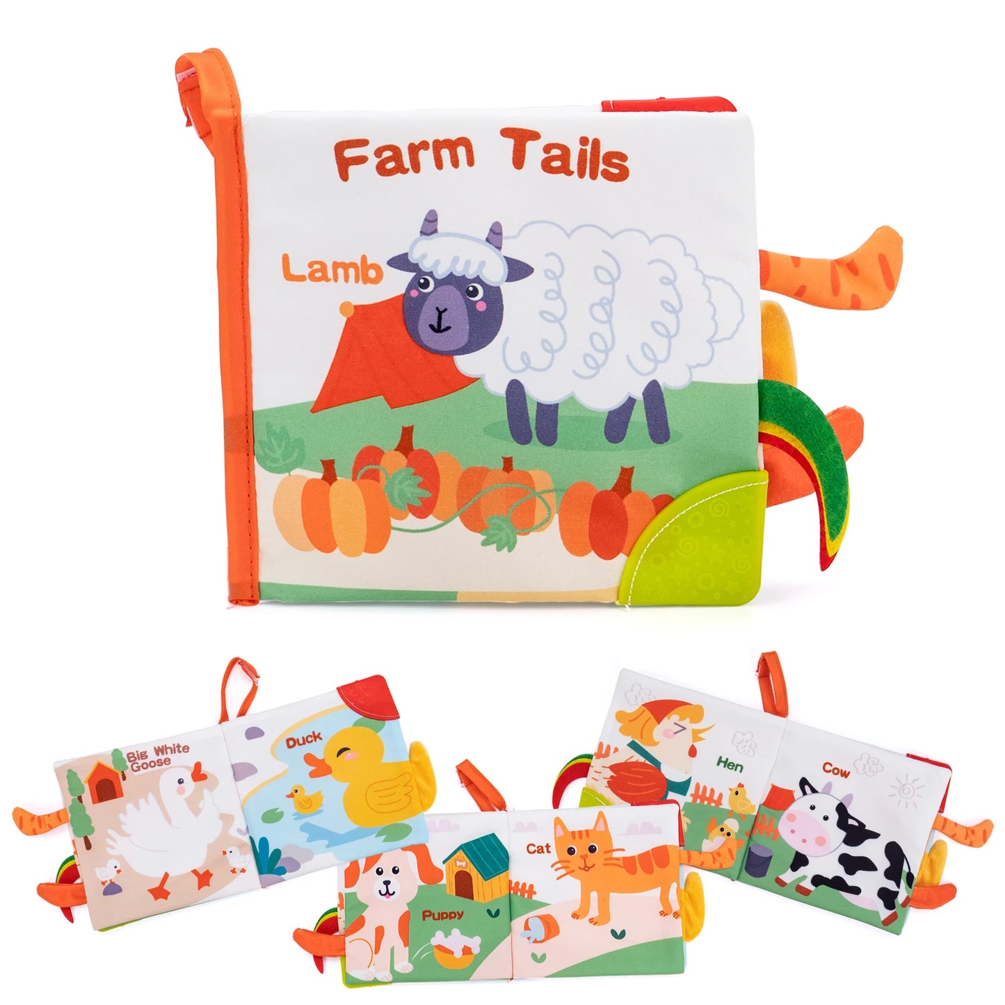 3D Visual Tail Cloth Book Soft Rustle Sound Baby Tear Resistant