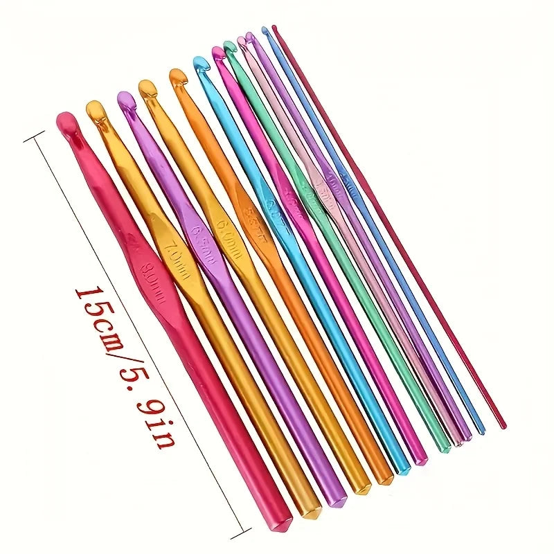 Aluminum Knitting Needles Metal Crochet Mixed Hook Weave Sweater DIY