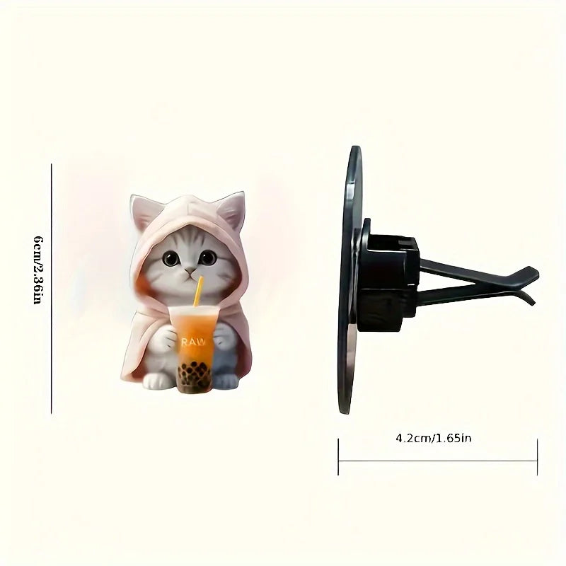 Cute cat-shaped air vent fragrance holder, acrylic toy cat, car decoration, interior accessory, aromatherapy decoration item Peaceful Pleasures Health and Wellness