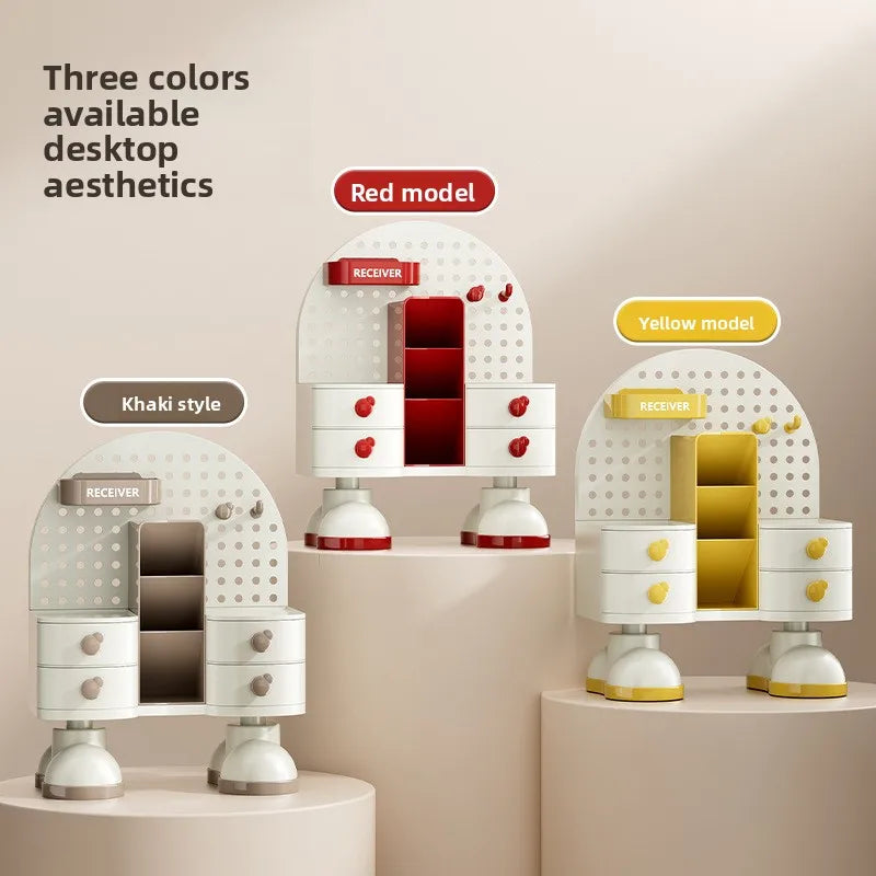 Multifunctional Desktop Organizer | Drawer, Pegboard & Compartments