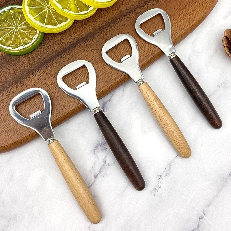 Wooden Handle Beer Bottle Opener | Stainless Steel & Wood