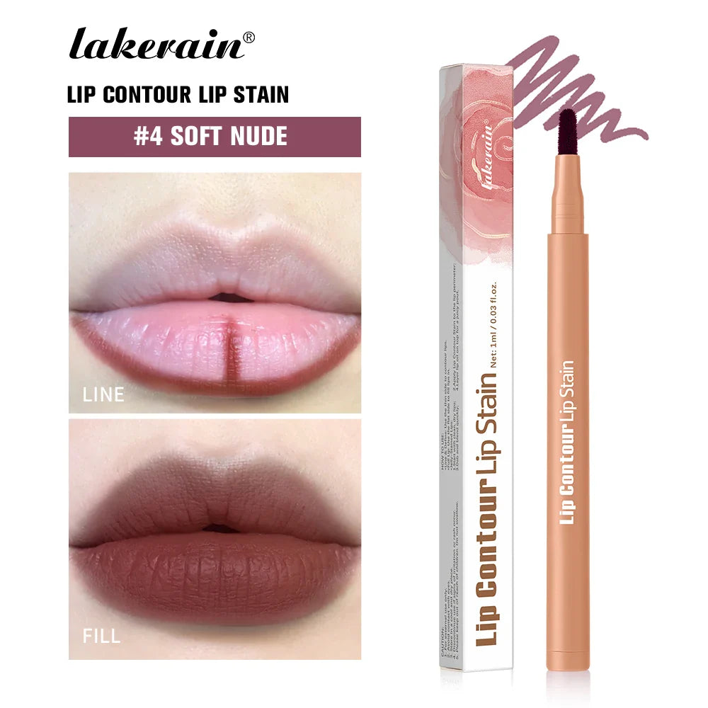 Lakerain Waterproof Lip Liner Pen – Ballpoint Felt Tip, 8 Shades