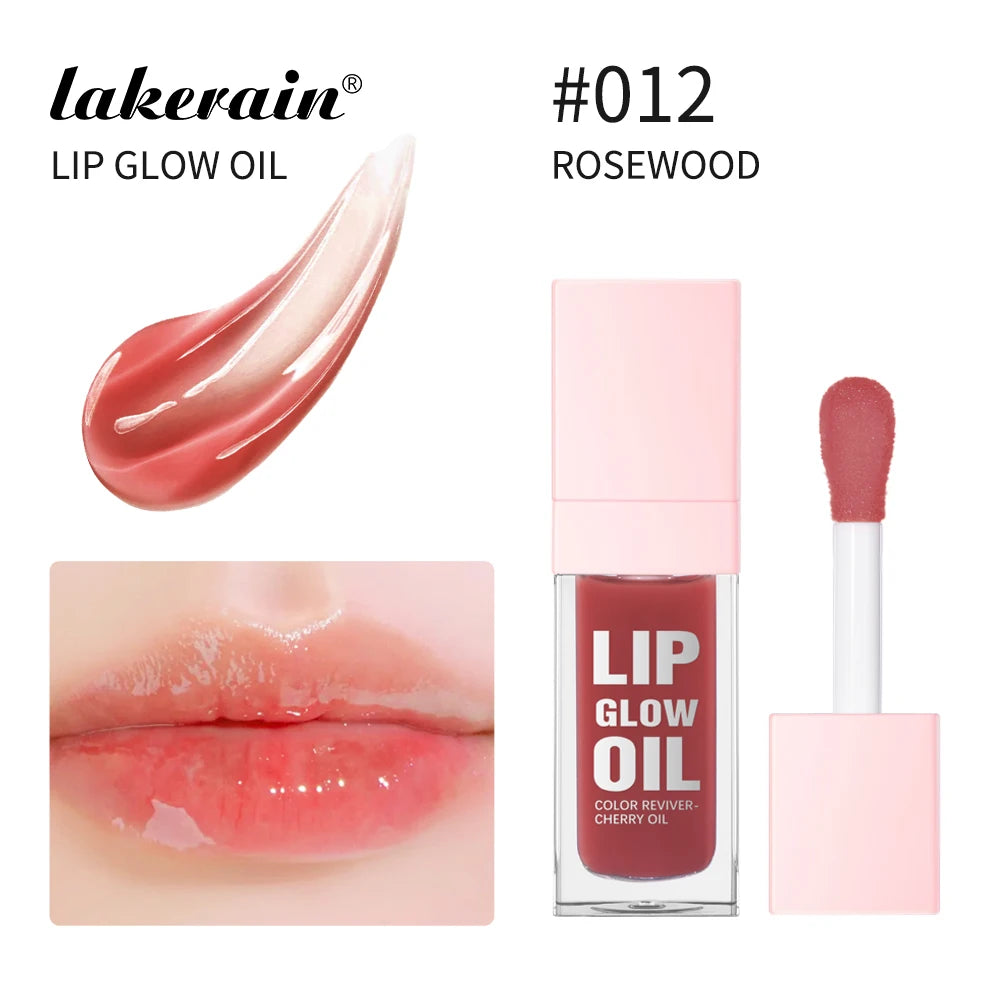Crystal Lip Glow Oil Cherry Pink Lips Plumper Gloss Hydrating Plumping Lips Coat Tinted Lip Plumper Serum Lips Glow Oil Makeup Peaceful Pleasures Health and Wellness 012 ROSEWOOD