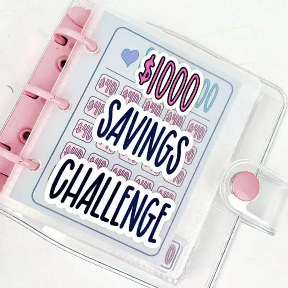 Money Savings Challenge Binder with Envelopes | Glossy PVC