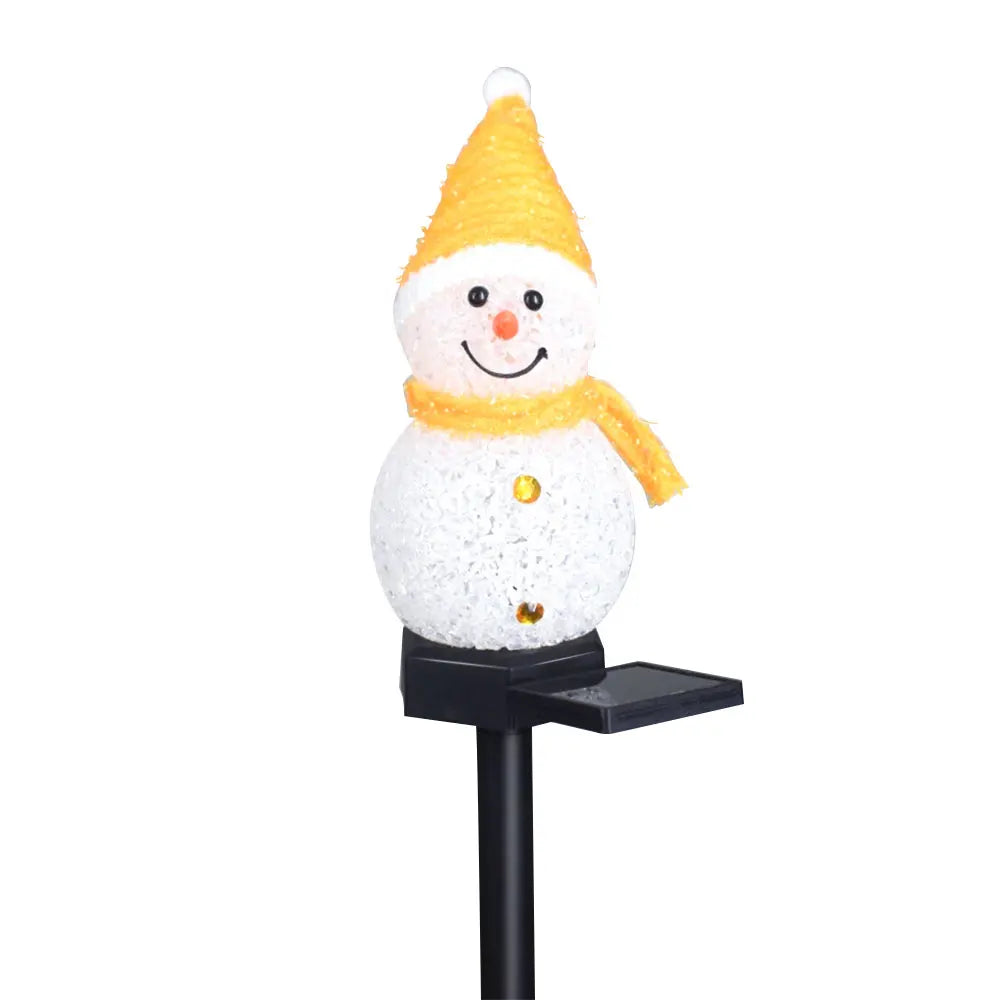 Lamp Light Solar Christmas Snowman Ground Inserted Lamp Outdoor Garden Decoration Landscape LED Lawn Lamp Yellow/Red/Purple/Blue Peaceful Pleasures Health and Wellness