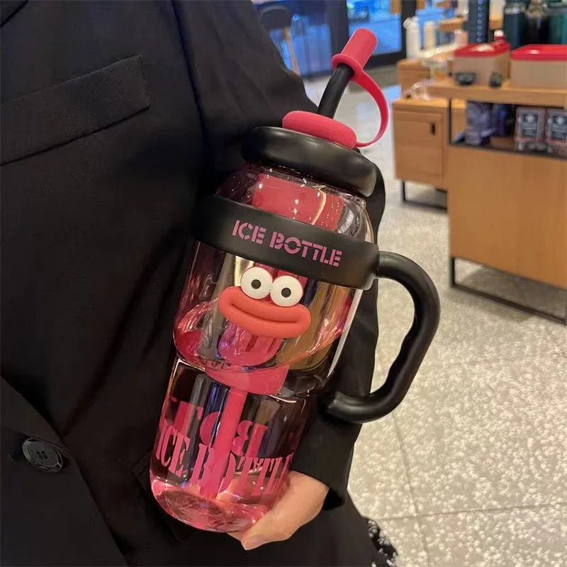 1100ml Water Bottle with Straw, Infuser & Leak-Proof Lid