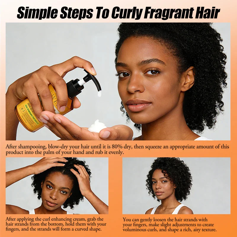 LEWEDO 280ml Black Castor Oil Curl Defining Styling Cream