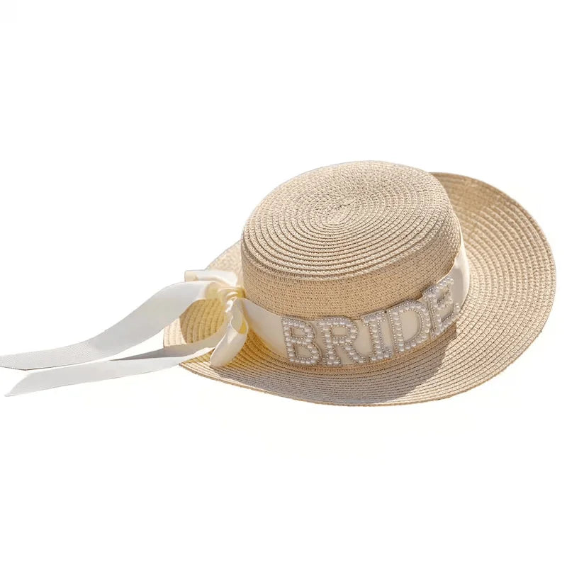 Pearl Bride Sun Hat | Beach Bachelorette Bridal Shower Gift