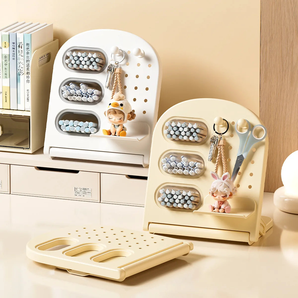 Multifunctional Desktop Organizer – Pen & Cosmetic Brush Rack