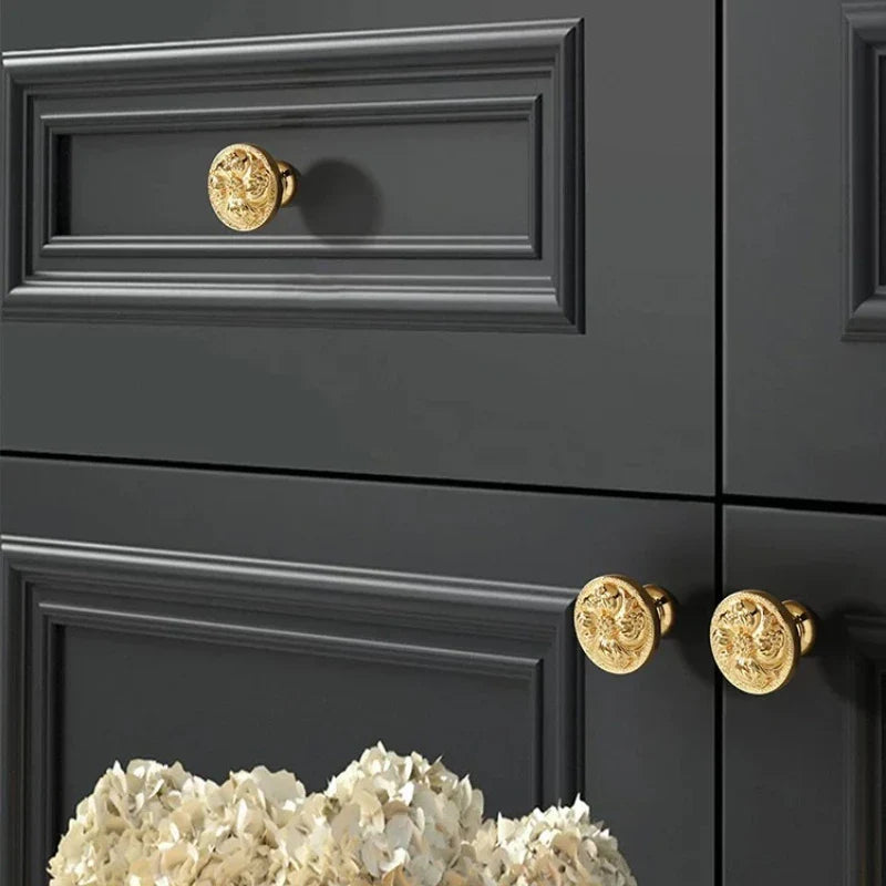 Gold Plated Brass Cabinet Handle | French European Luxury