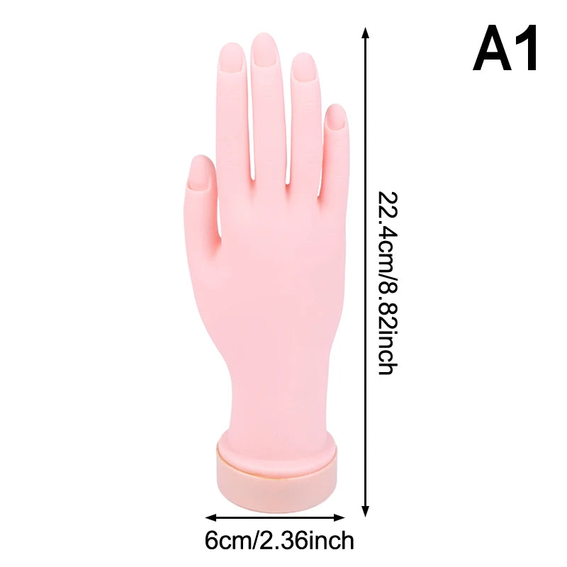 Nail Art Training Practice Hand Silicone Fake Hand Foot for Nail Art Training Display Manicure Tool Peaceful Pleasures Health and Wellness A1