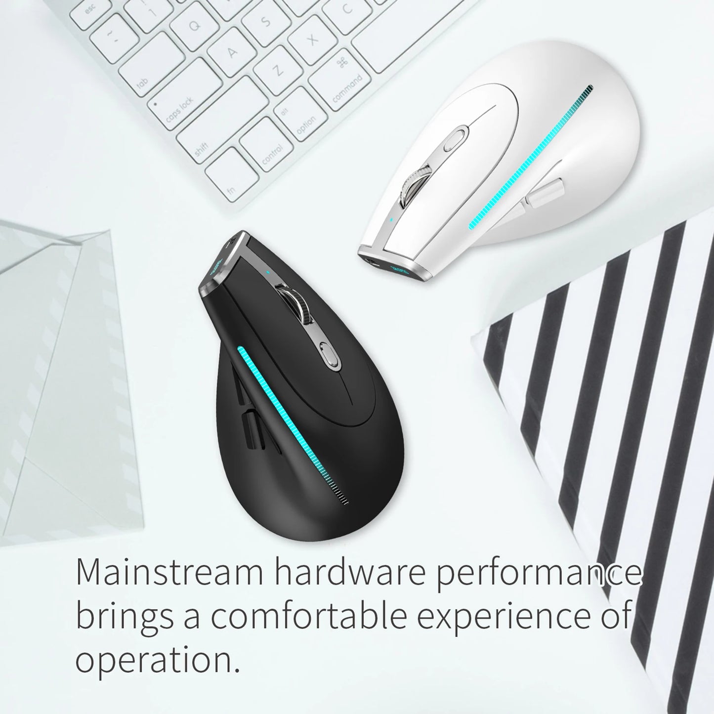ZELOTES F-36 Vertical Wireless Mouse | 2.4G Bluetooth, 8-Key RGB