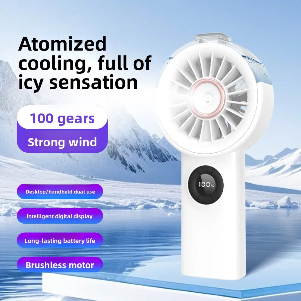 Portable Mist Fan with Humidifier & Reverse Charging | Desktop