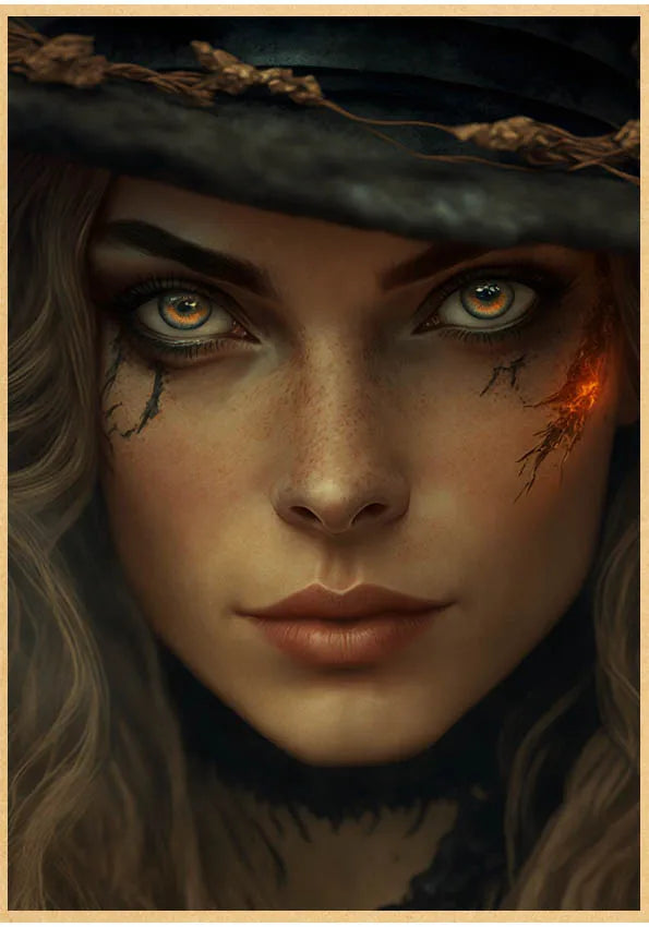 Kitchen Witch Retro Canvas Wall Art Poster | Vintage Brew Print