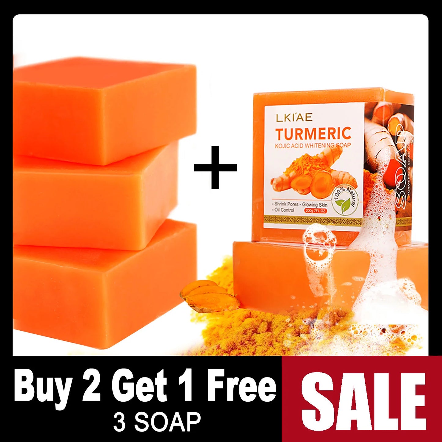 AILKE Turmeric Kojic Acid Brightening Soap Bar – Face & Body
