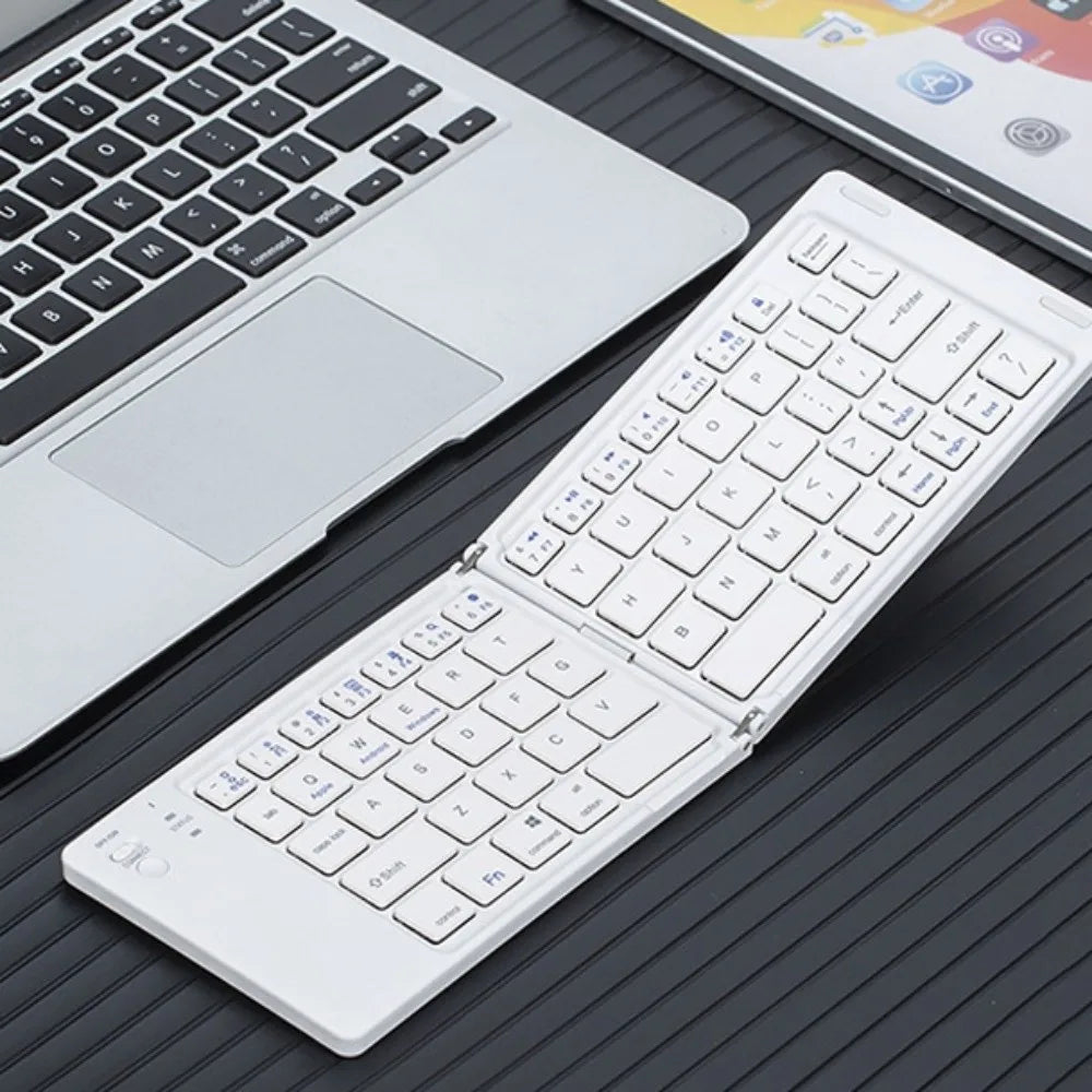 Mini Wireless Folding Keyboard Rechargeable Slim Design Bluetooth Keyboard Portable Universal Foldable Keyboard Mobile Use Peaceful Pleasures Health and Wellness
