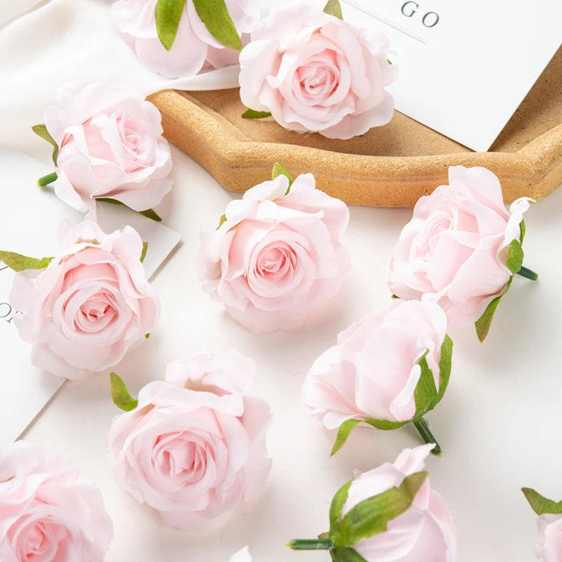 Artificial Silk Rose Heads 30/100pcs – Wedding & Party Decor