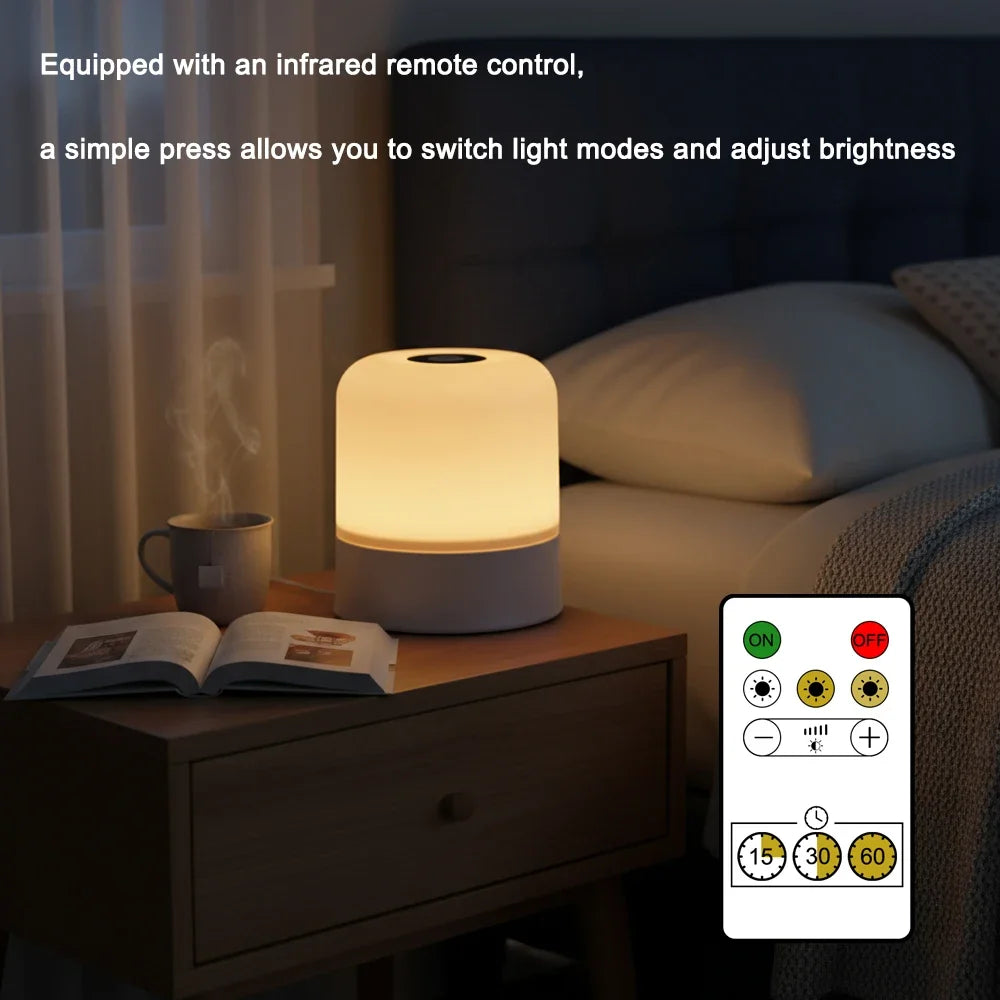 Touch screen LED Night Light Table Lamp Rechargeable Plug-in Dimmable Bedside Lamp Bedroom Decor Christmas & Children's Lamp Peaceful Pleasures Health and Wellness