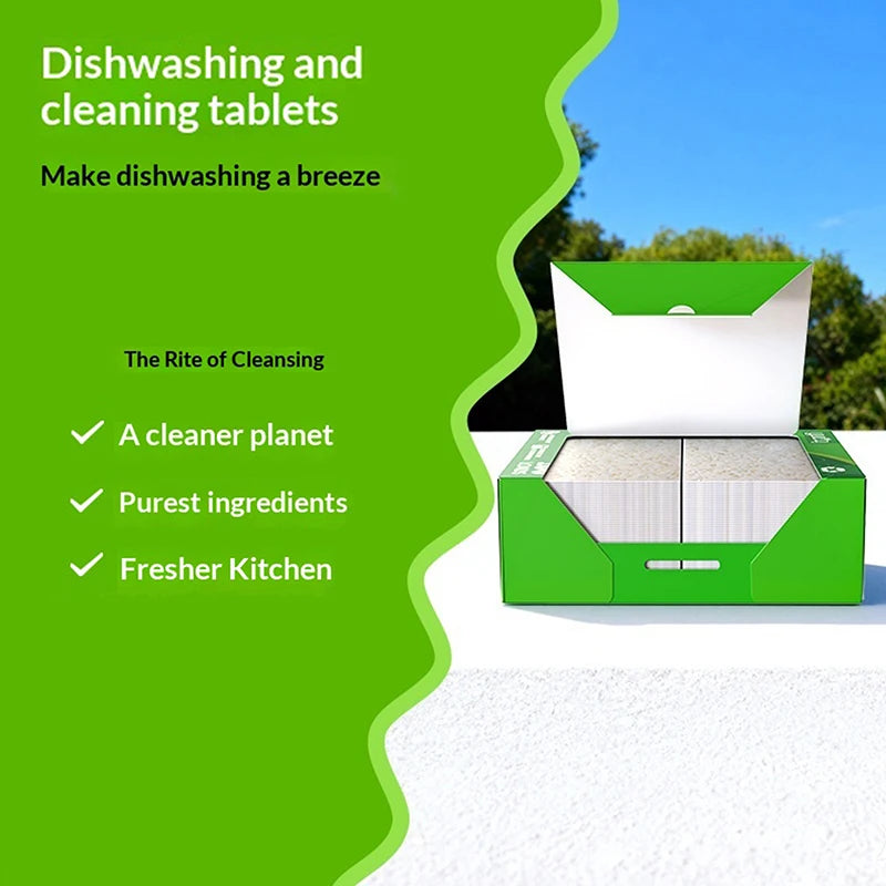 Dishwashing Detergent Sheet 30/100pcs Dishwasher Cleaner Oil Dirt Removal Deodorizer Cleaning Tablet Machines BowlsKitchen Tool Peaceful Pleasures Health and Wellness