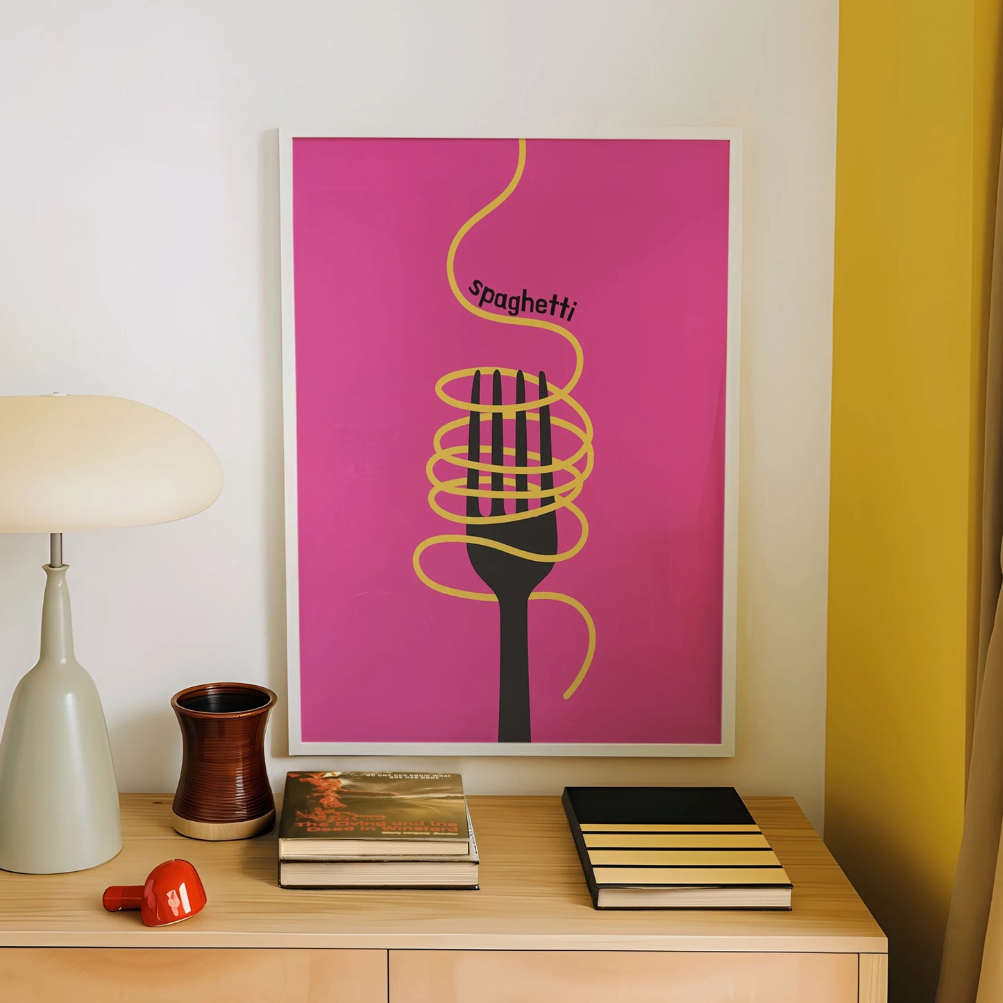 Modern Deep Pink Abstract Canvas Wall Art Print | Minimalist