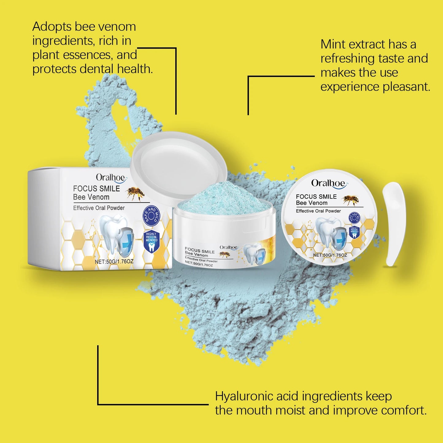 Oralhoe Bee Venom Teeth Whitening Powder | Remove Stains