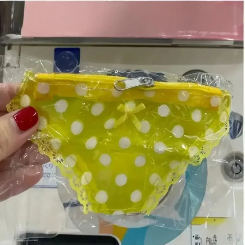 Cute Lace Mini Coin Purse – Strawberry PVC Zipper Novelty Bag