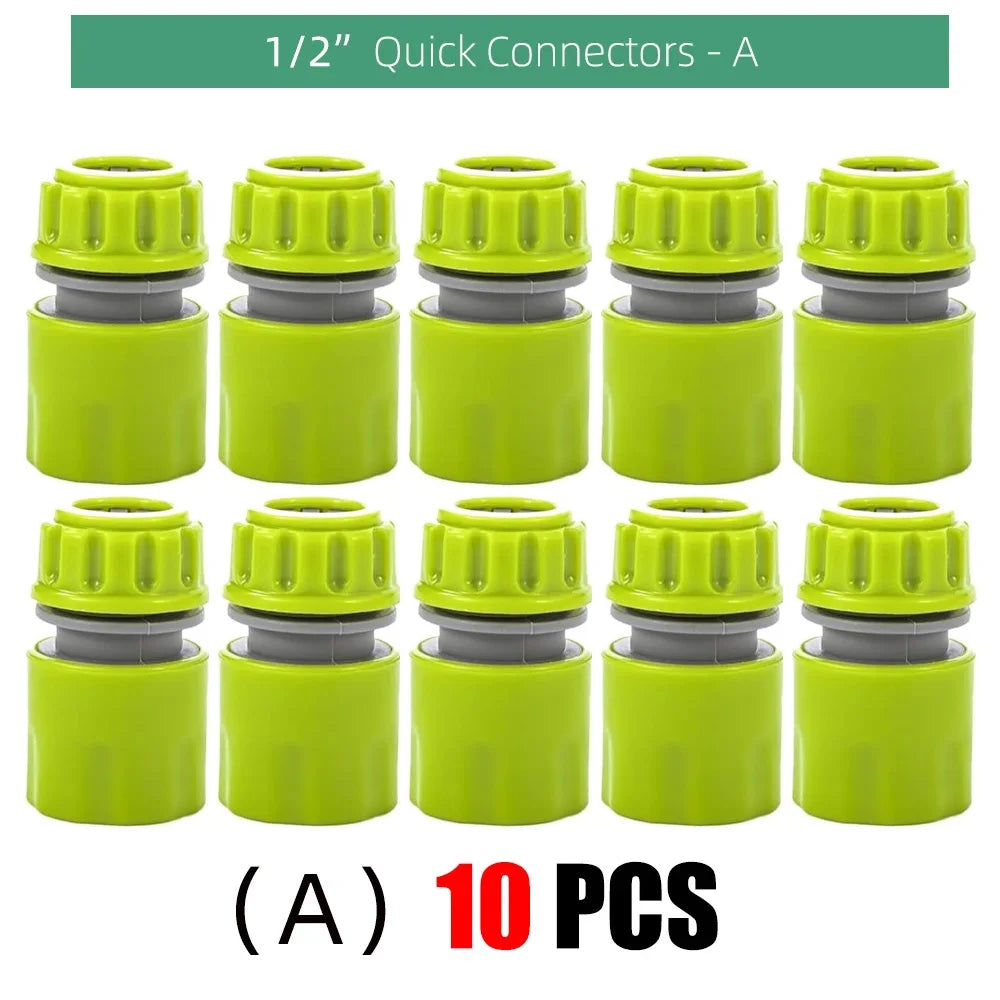 10PCS Garden 1/2 inch 16mm Connectors Extend Repair Fitting Watering Tool Gardening Tap Water Pipe Quick Connect Adapter Hose Peaceful Pleasures Health and Wellness Ax10pcs