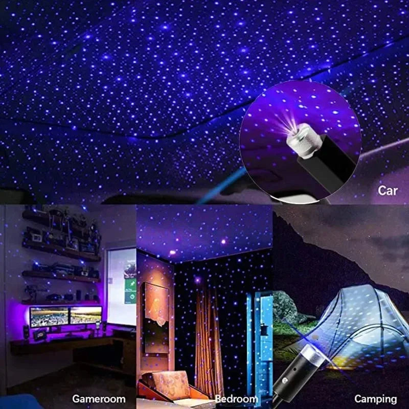 USB LED Galaxy Star Projector Night Light – Car & Room Decor