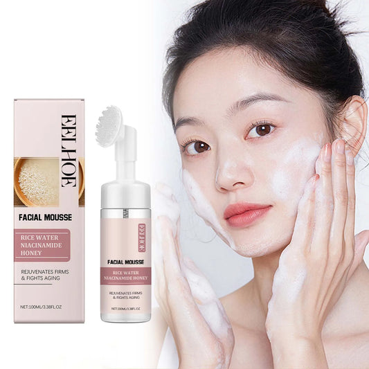 Rice Water Cleansing Mousse – Oil Control & Brightening Foam Wash Peaceful Pleasures Health and Wellness