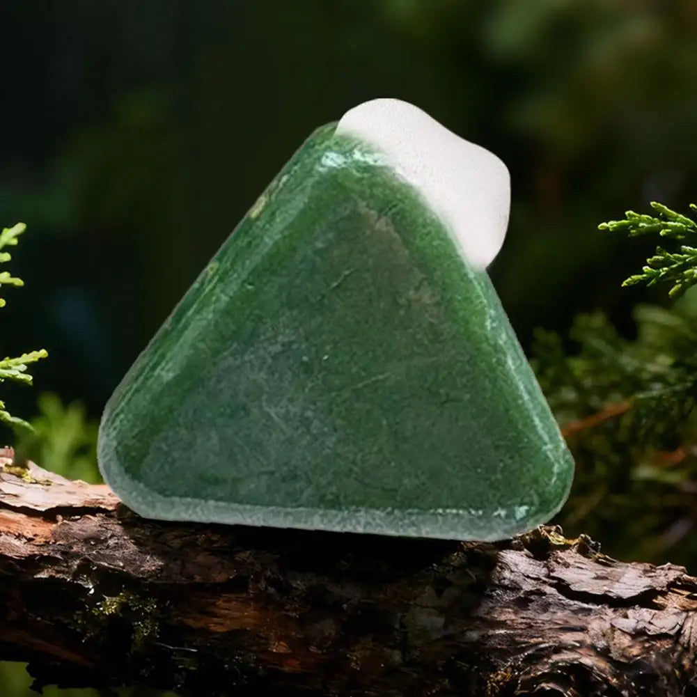 2/4PCS Platycladus Leaves Usman Handmade Shampoo Soap Polygonum Multiflorum Herbal Extract Triangle Hair Strengthening Cleansing Peaceful Pleasures Health and Wellness